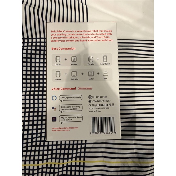 SwitchBot Curtain U RAIL 2 Smart Electric, Wireless App/Auto Control, Black - Picture 2 of 3